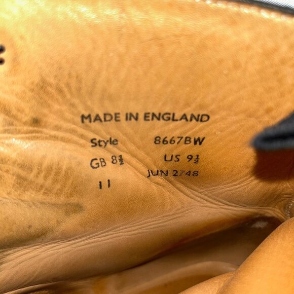 mark monairy England hand made black mens oxford boots 9 1/2 main image 10